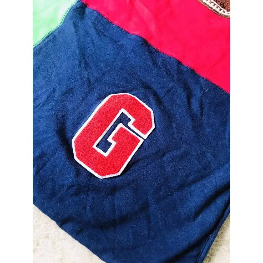 RARE Baby Gap Sports Square Baby Blanket Floor Pad Mat Red Blue Football Lovey